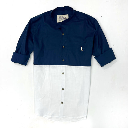 SALE‼️ CAMISA MAO COMBINADA AZUL Y BLANCO