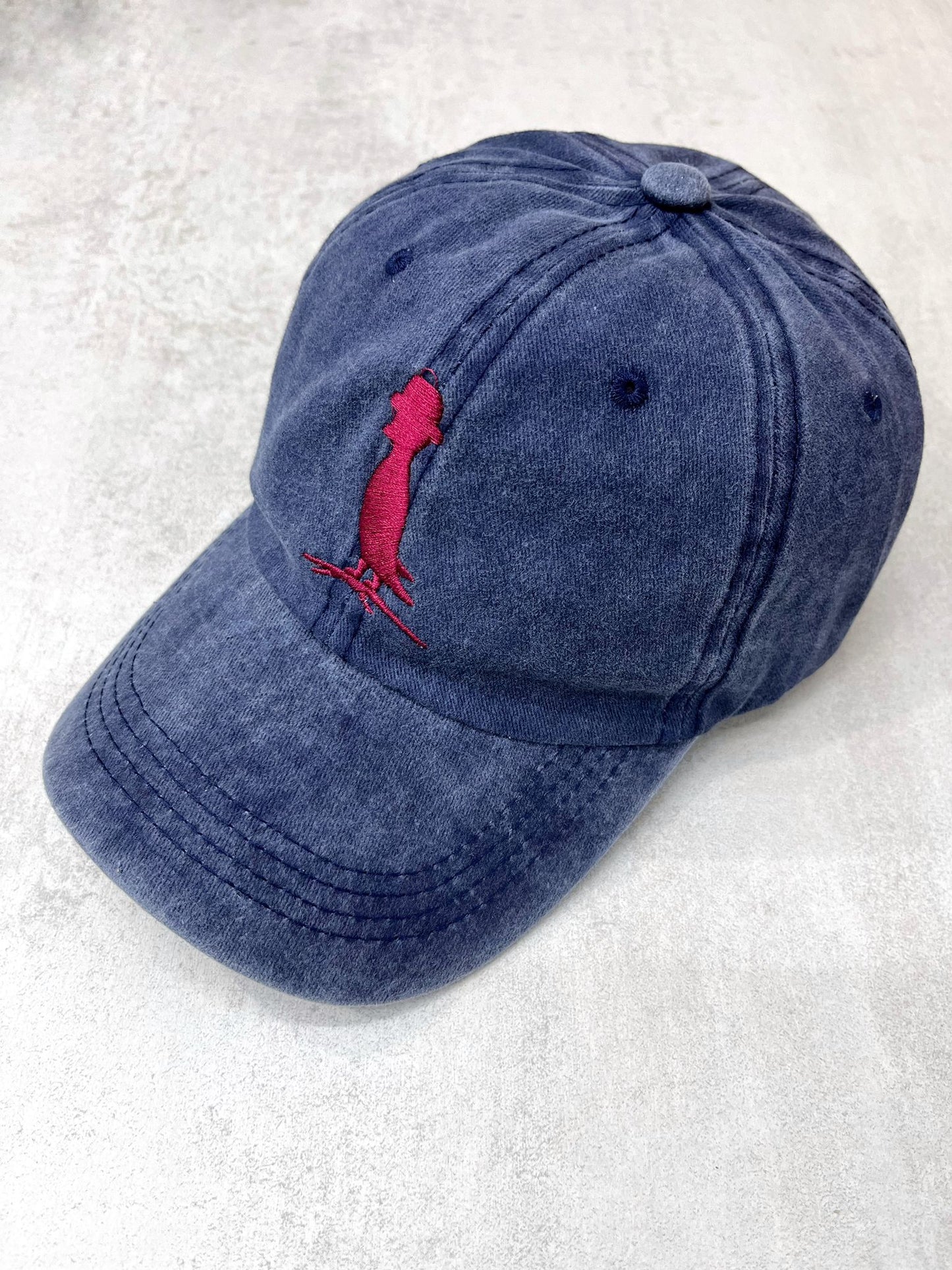 GORRO COLOR AZUL LOGO ROJO