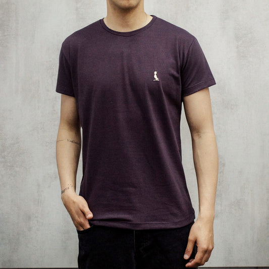 REMERA BASICA VINO TINTO MELANGE