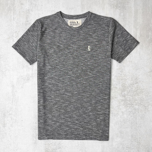 REMERA BASICA GRIS JASPEADA