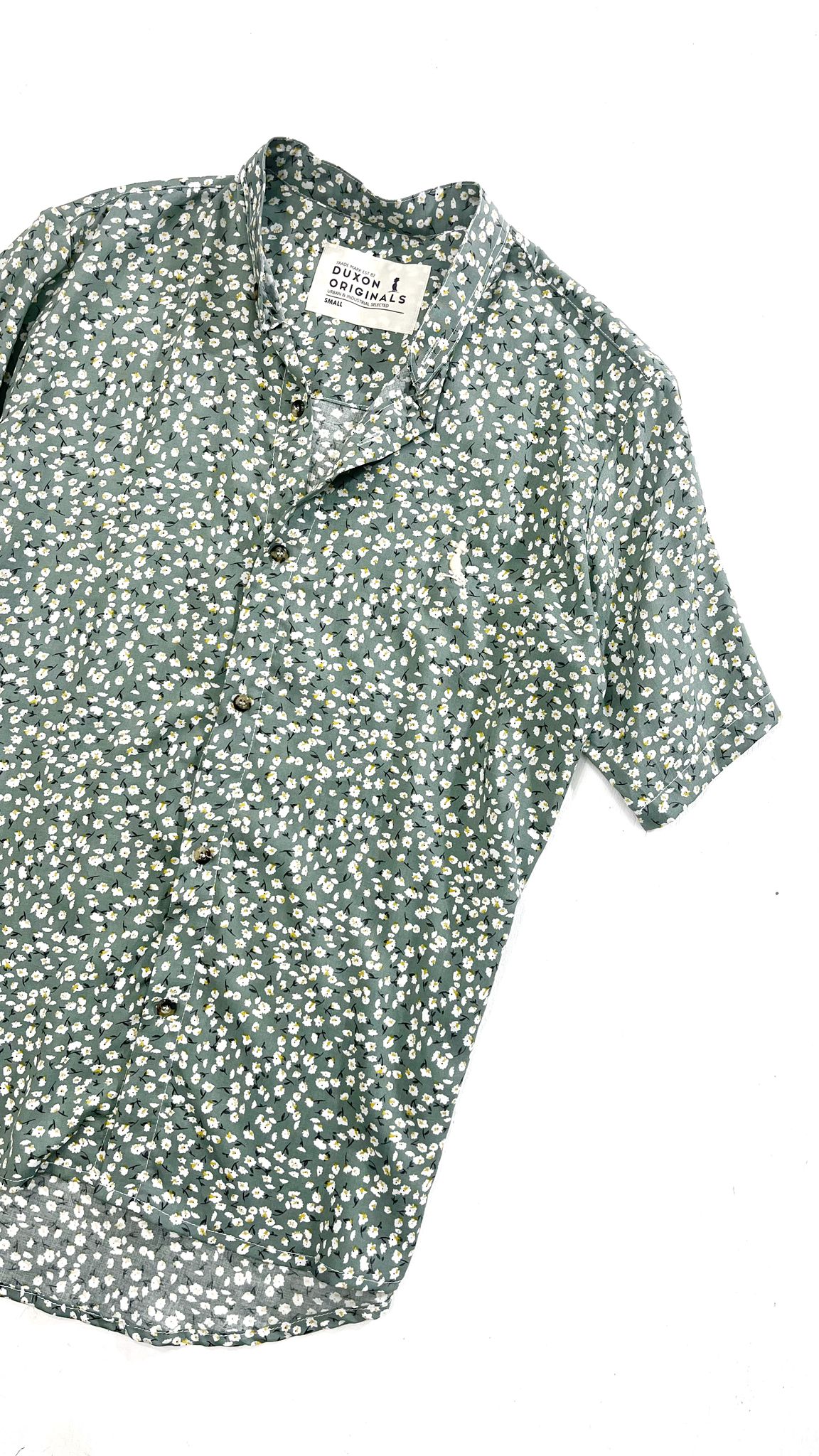 CAMISA MAO MANGA CORTA VERDE FLORES