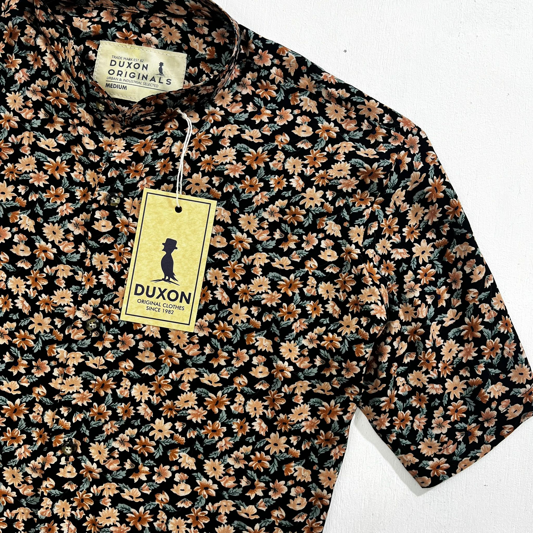 CAMISA MAO MANGA CORTA MARRON FLOREADA