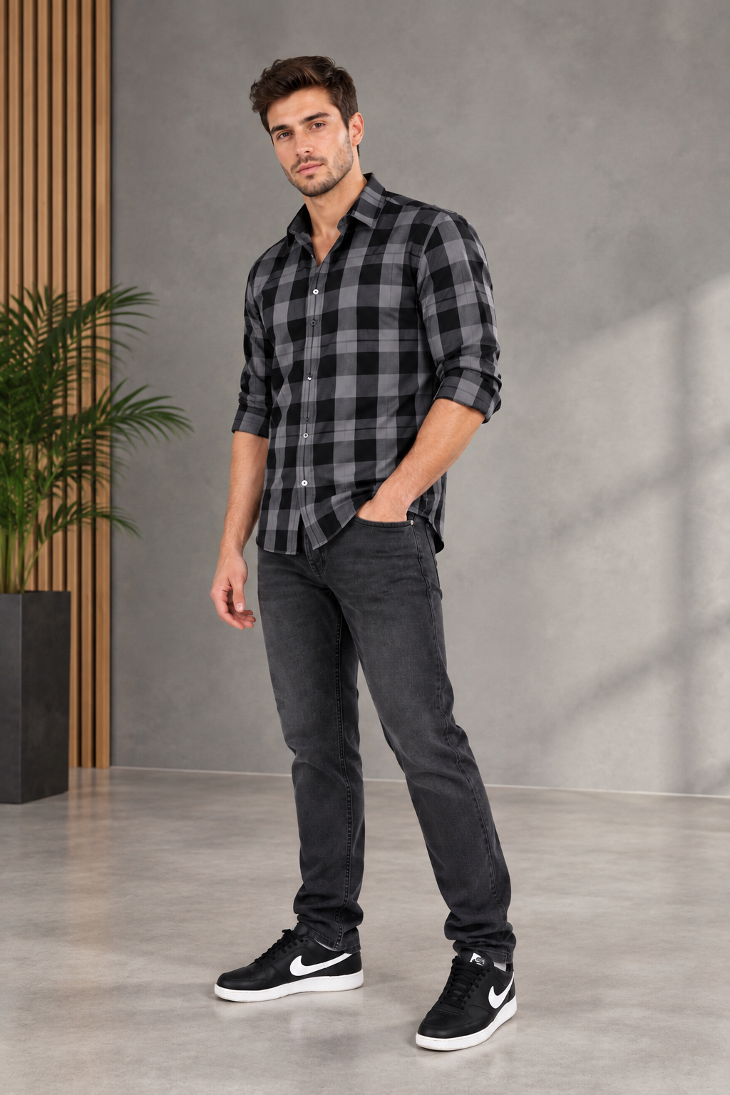 Camisa a cuadro.