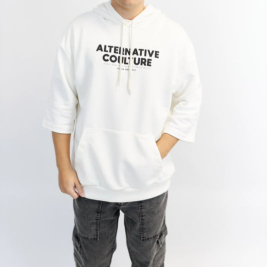 CANGURO OVERSIZE BLANCO MANGA 3/4